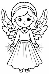 Fototapeta premium Coloring Page with Christmas magic angel.