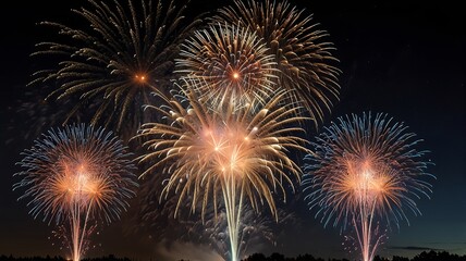 fireworks in the night sky