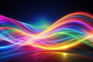 Forced perspective abstract waves of luminescent light and color