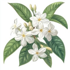 Detailed Illustration of Stephanotis Flower