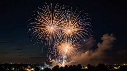 fireworks in the night sky