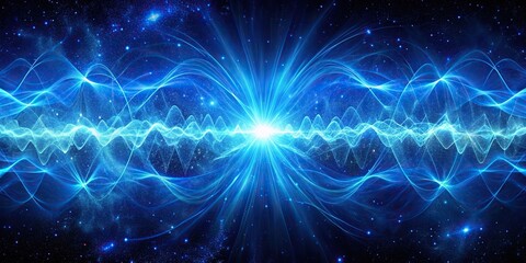 Obraz premium Electric blue cosmic landscapes with vibrant colors and swirling patterns