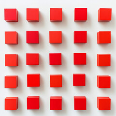 white background with vibrant red boxes