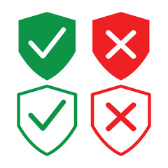 shield check mark icon set. style sign symbol for app and web, vector illustration in eps 10.