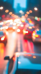 Mesmerizing Cityscape at Night with Blurred Traffic Lights and Bokeh Effect