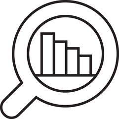 Magnifier and Bar Chart Icon
