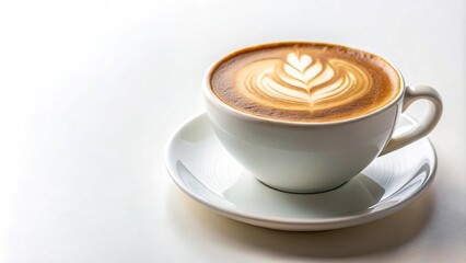 Fototapeta premium Latte coffee cup on white background