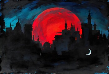 Fototapeta premium Cyberpunk image of the apocalyptic world of tomorrow 
