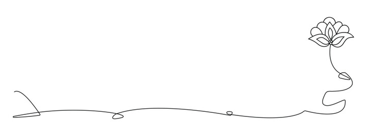 Clover flower banner for Saint Patrick's Day—good luck symbol, single line. Vector stock minimalism illustration isolated on white background for design template invitation