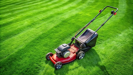 Fototapeta premium Lawnmower cutting grass