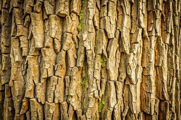 Obraz premium Close-up of tree bark texture in a natural forest silhouette