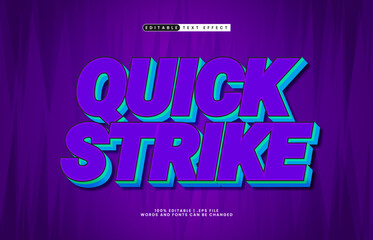 Fototapeta premium quick strike editable text effect with a game and fun text style
