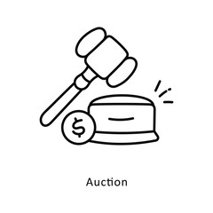 Auction Outline isometric stock illustration. EPS File stock illustration