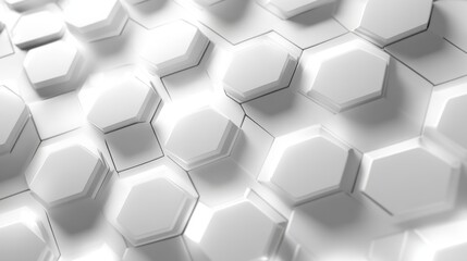 Fototapeta premium Abstract white hexagon pattern, geometric background