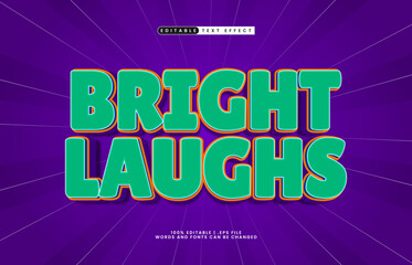 Fototapeta premium bright laughs editable text effect with a play and happy text style