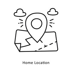Home Location Outline isometric stock illustration. EPS File stock illustration