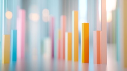 Obraz premium Colorful geometric bars on a blurred background