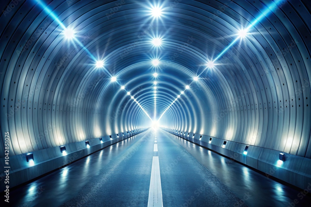 Poster led light illuminating tunnel with background depth of field