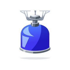 Camping portable gas stove vector isolated on white background