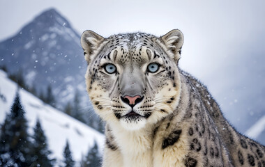 Fototapeta premium snow leopard portrait