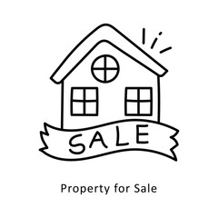 Fototapeta premium Prperty for Sale Outline isometric stock illustration. EPS File stock illustration