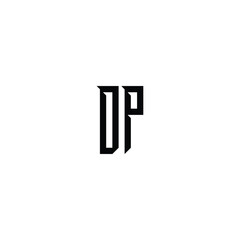 DP monogram logo design letter text name symbol monochrome logotype alphabet character simple logo