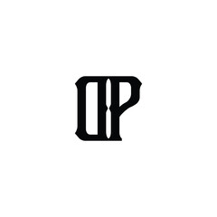 DP monogram logo design letter text name symbol monochrome logotype alphabet character simple logo