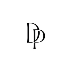 DP monogram logo design letter text name symbol monochrome logotype alphabet character simple logo