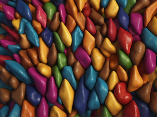  Hyperrealistic Pile of Colorful Glossy Stones in Vibrant Shades