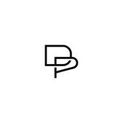 DP monogram logo design letter text name symbol monochrome logotype alphabet character simple logo