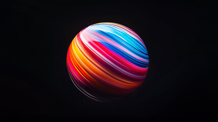 Vibrant abstract planet with swirling colors in space