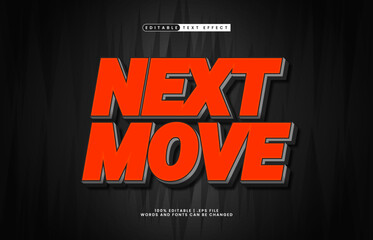 next move editable text effect with a game and fun text style