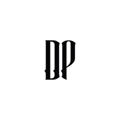 DP monogram logo design letter text name symbol monochrome logotype alphabet character simple logo