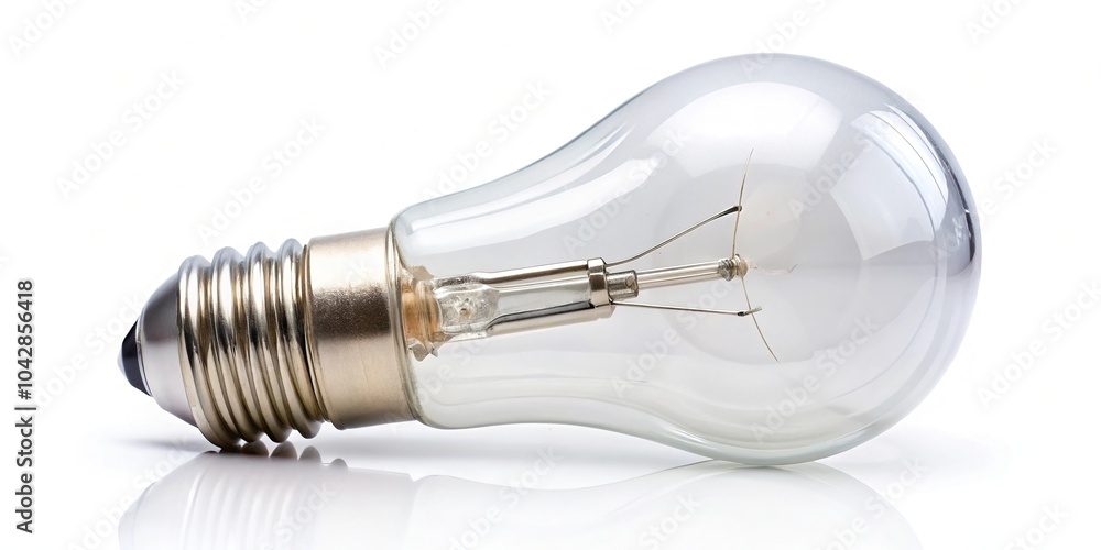 Poster light bulb isolated on white background with clipping path, close-up
