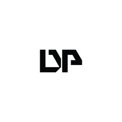 DP monogram logo design letter text name symbol monochrome logotype alphabet character simple logo