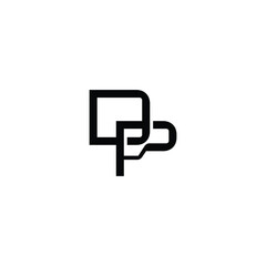 DP monogram logo design letter text name symbol monochrome logotype alphabet character simple logo