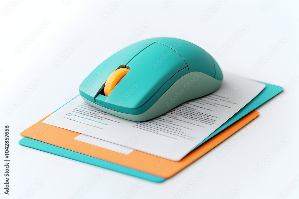 Poster online course icon in clean minimal 3d design with soft teal and orange edges on white background