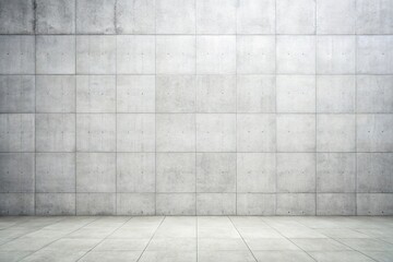 Fototapeta premium Extreme close up of white textured concrete wall and tiled floor