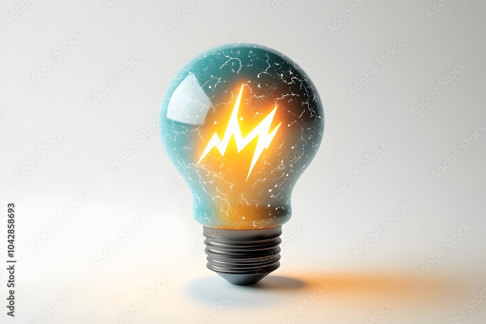 Aufkleber illuminating idea a 3d lightbulb with lightning symbolizing creative and innovation