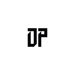 DP monogram logo design letter text name symbol monochrome logotype alphabet character simple logo
