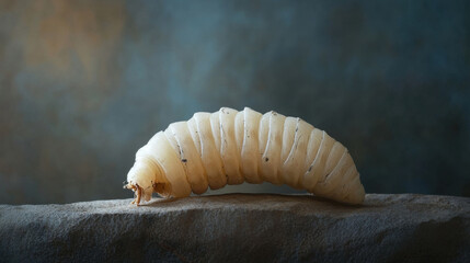 Naklejka premium cocoon and silk worm, of silk textile concept