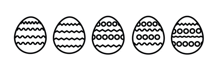 Easter Egg Icon in Black. Painted Eggs vector Illustration. Happy Easter Hunt Symbol. Holiday Logo 