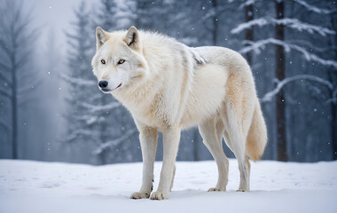 Obraz premium gray wolf in snow