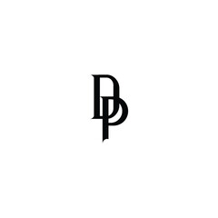 DP monogram logo design letter text name symbol monochrome logotype alphabet character simple logo