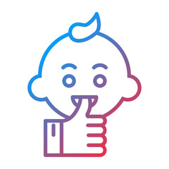 Thumb Sucking Vector Icon Style