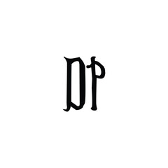 DP monogram logo design letter text name symbol monochrome logotype alphabet character simple logo