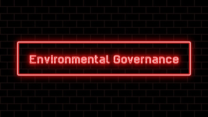 Environmental Governance のネオン文字