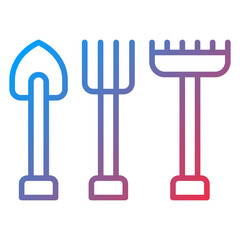 Garden Tools Vector Icon Style