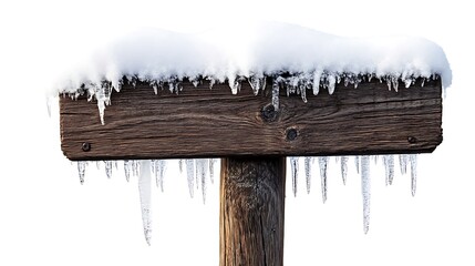 Frozen Wooden Signpost