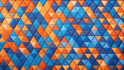 Colorful blue and orange tiles abstract background with triangular tiles